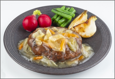 滋賀東近江のキャベツを使ったハンバーグ 近江ちゃんぽん風